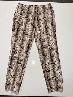 White House Black Market Men's Snake-Print Pants in Beige and Black Size 0
